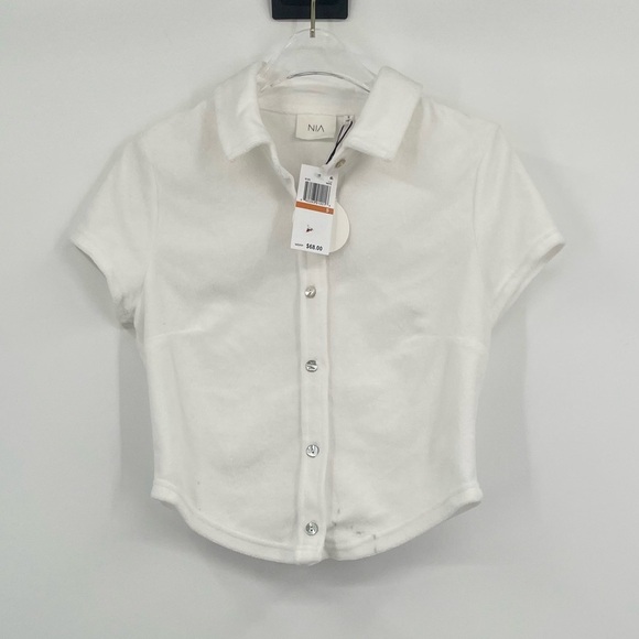 Nia Carrillo Terra Cloth Top in White Size Small NWT - Picture 2 of 12